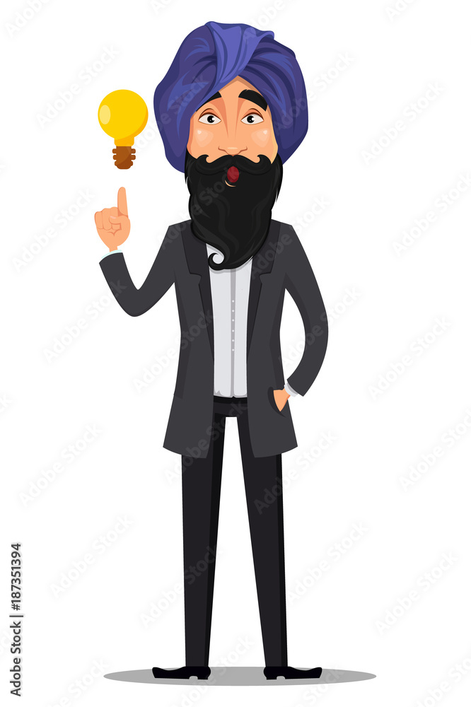 Indian business man cartoon character