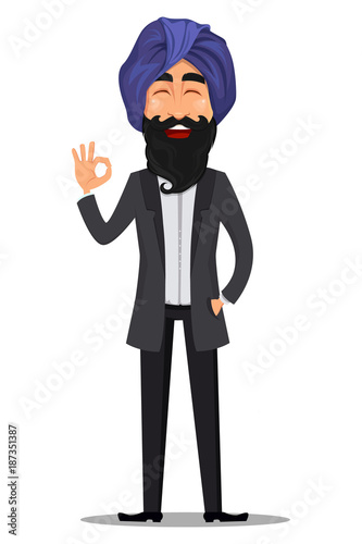 Indian business man cartoon character