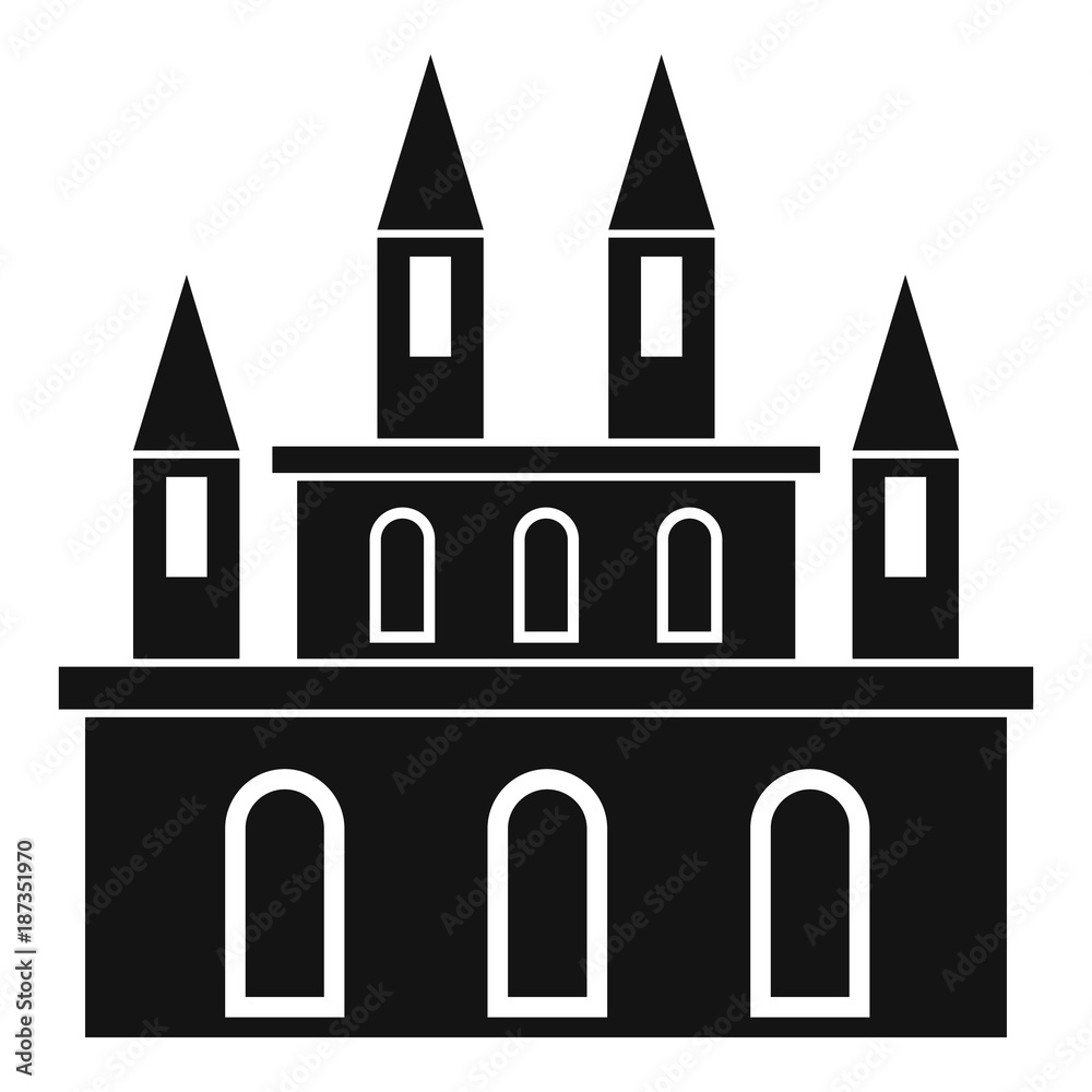 Medieval castle icon, simple style