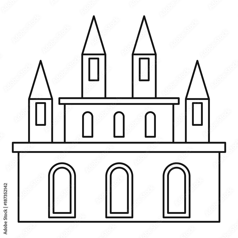 Royal castle icon, outline style
