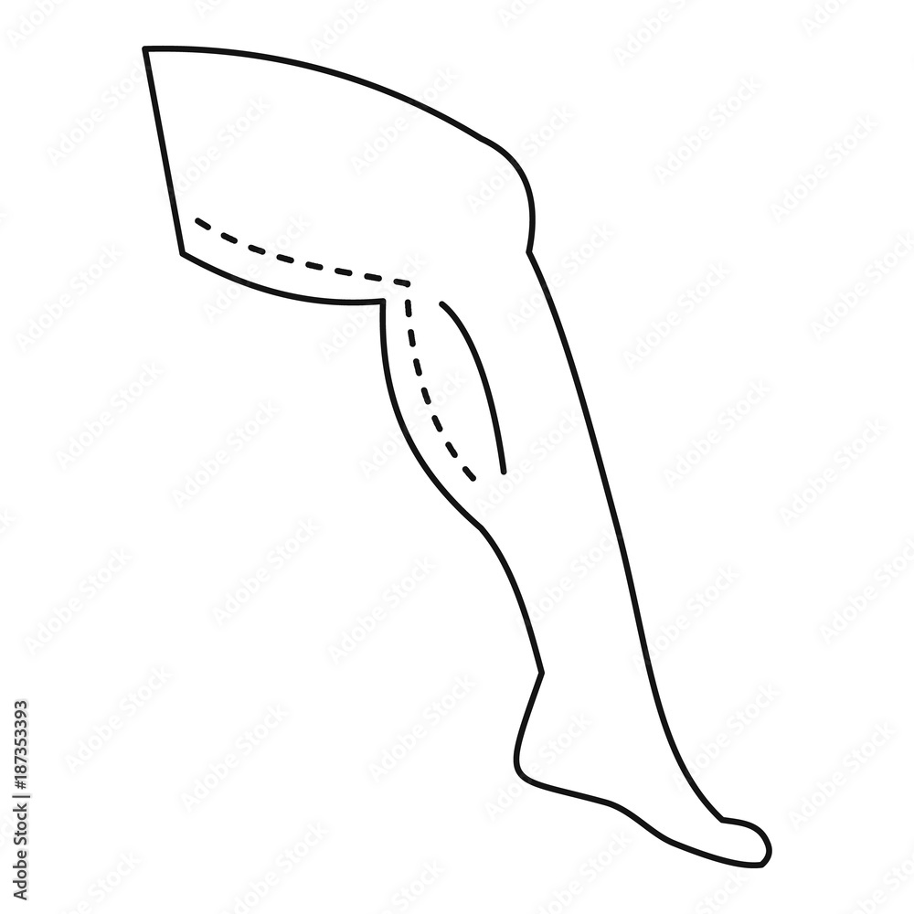 Leg marked out for cosmetic surgery icon Leg marked out for cosmetic surgery icon