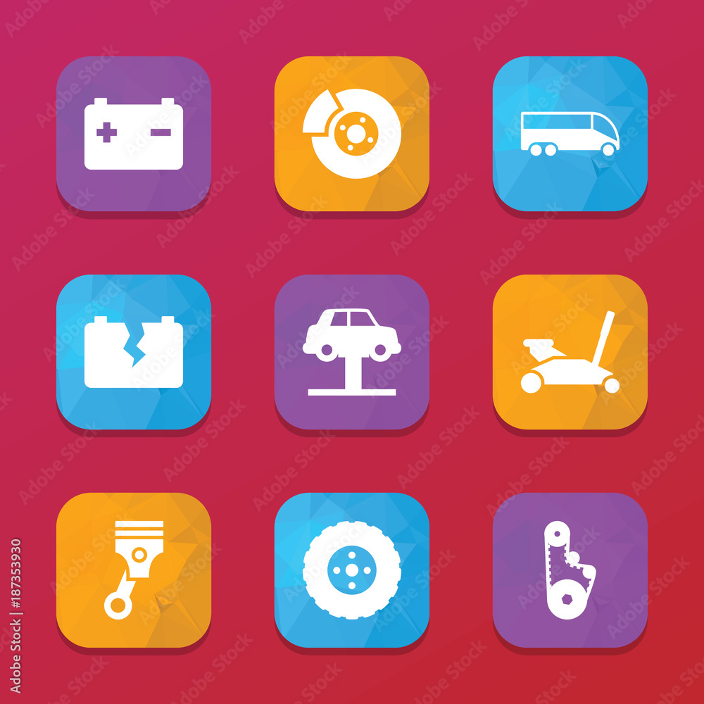 Auto icons. vector collection filled auto icons set. Auto icons. vector collection filled auto icons set.