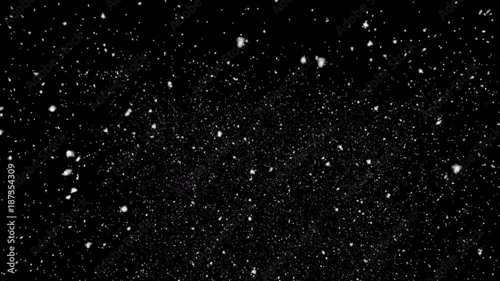 Real movement of snowflakes on a black background Real movement of snowflakes on a black background