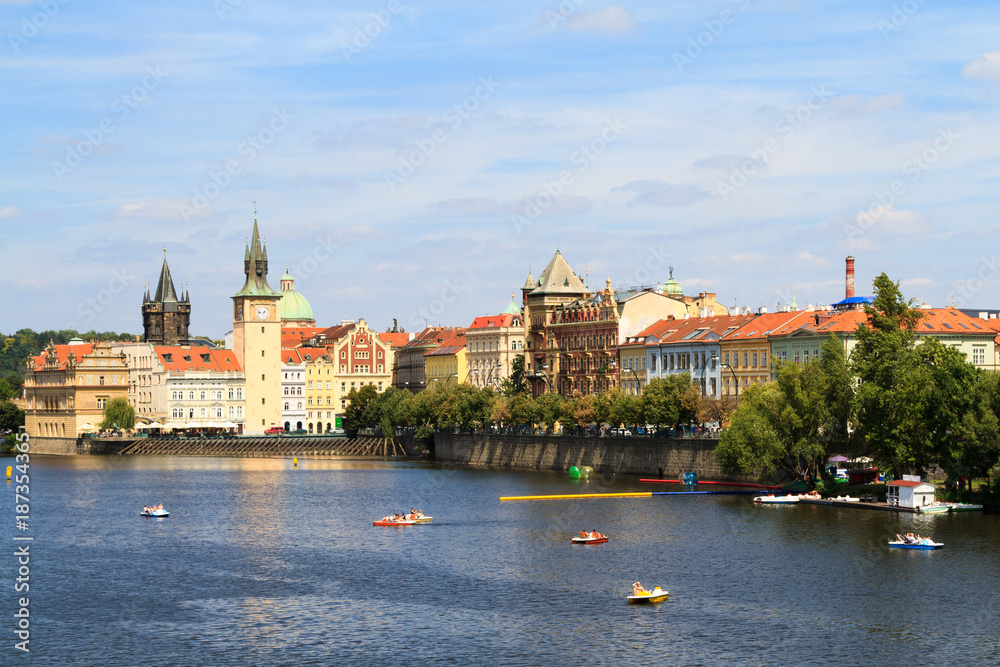 View on the Vltava river in Prague.