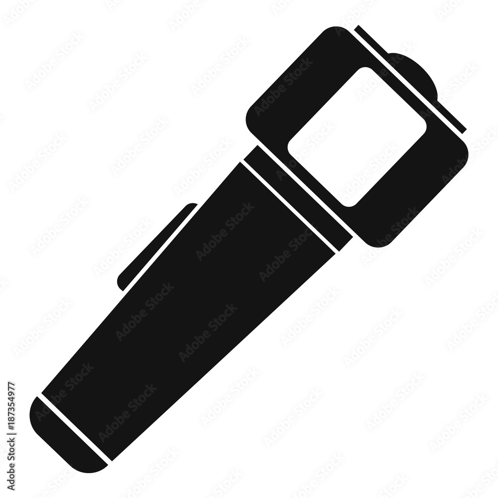 Hand flashlight icon, simple style Hand flashlight icon, simple style