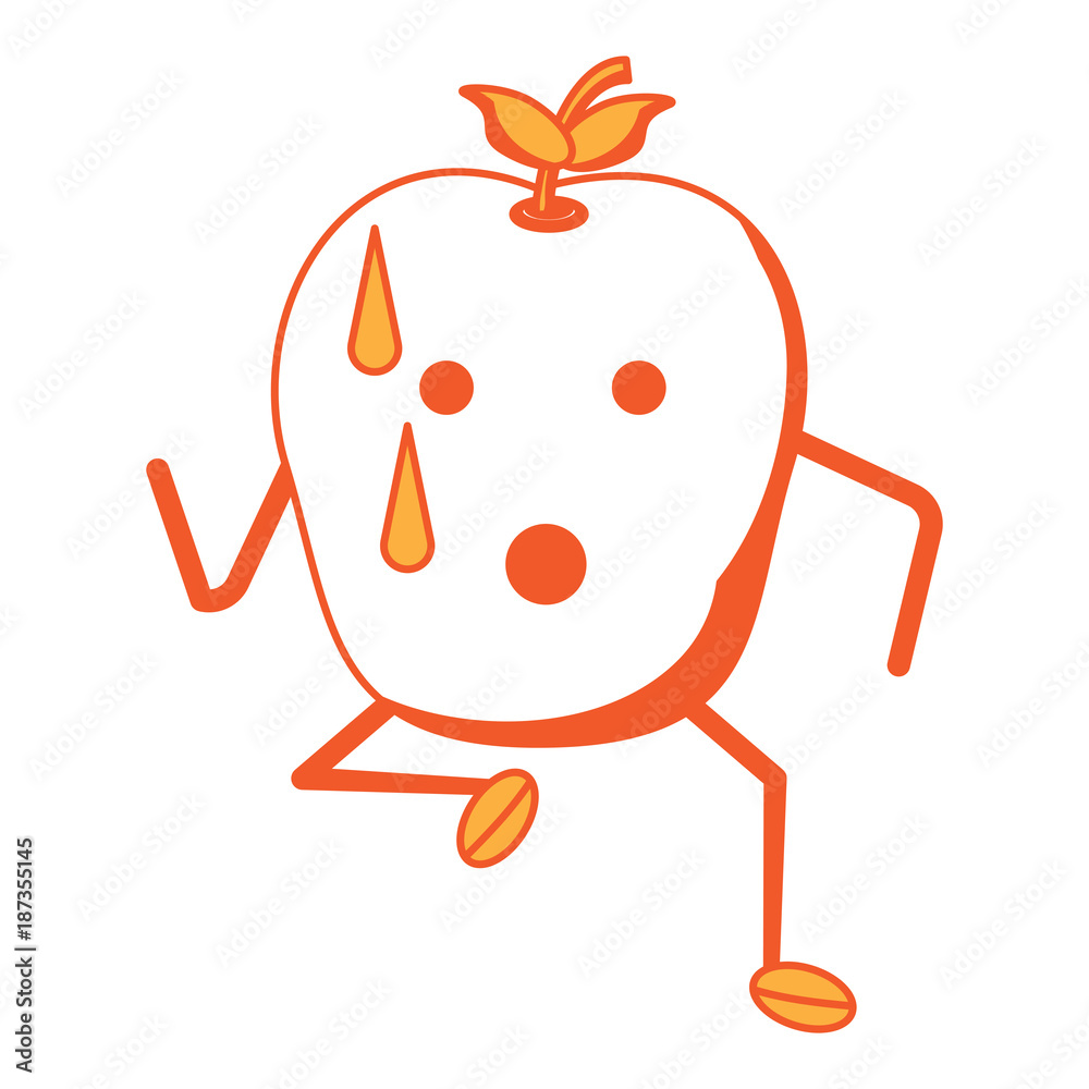 Obraz premium kawaii apple icon image