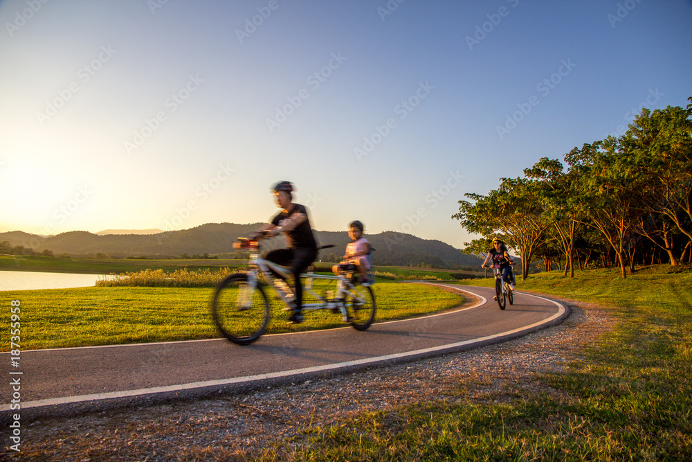 Family cycling Family cycling