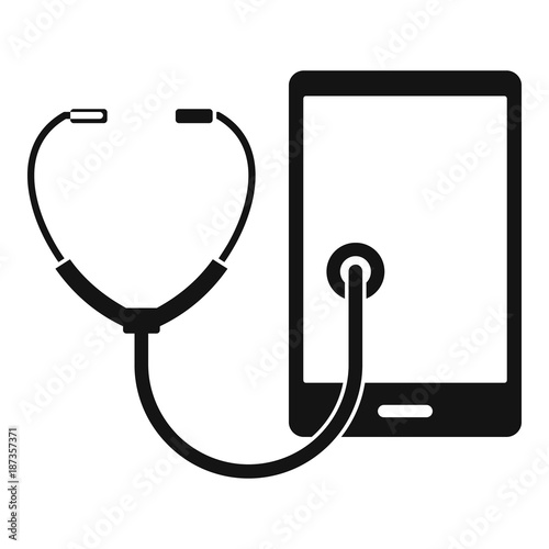 Phone diagnosis icon, simple style