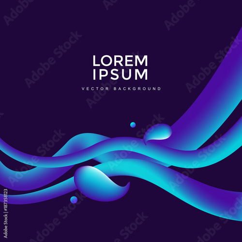Trendy bright gradient colors with abstract fluid shapes, VECTOR abstract background