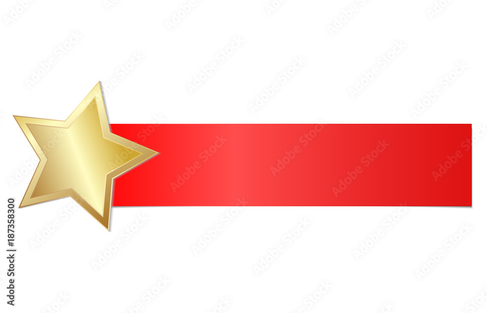 Obraz premium Holiday Banner with Shining Star Gold, Stock Vector Illustration