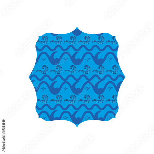 quadrete shape with blue pattern background