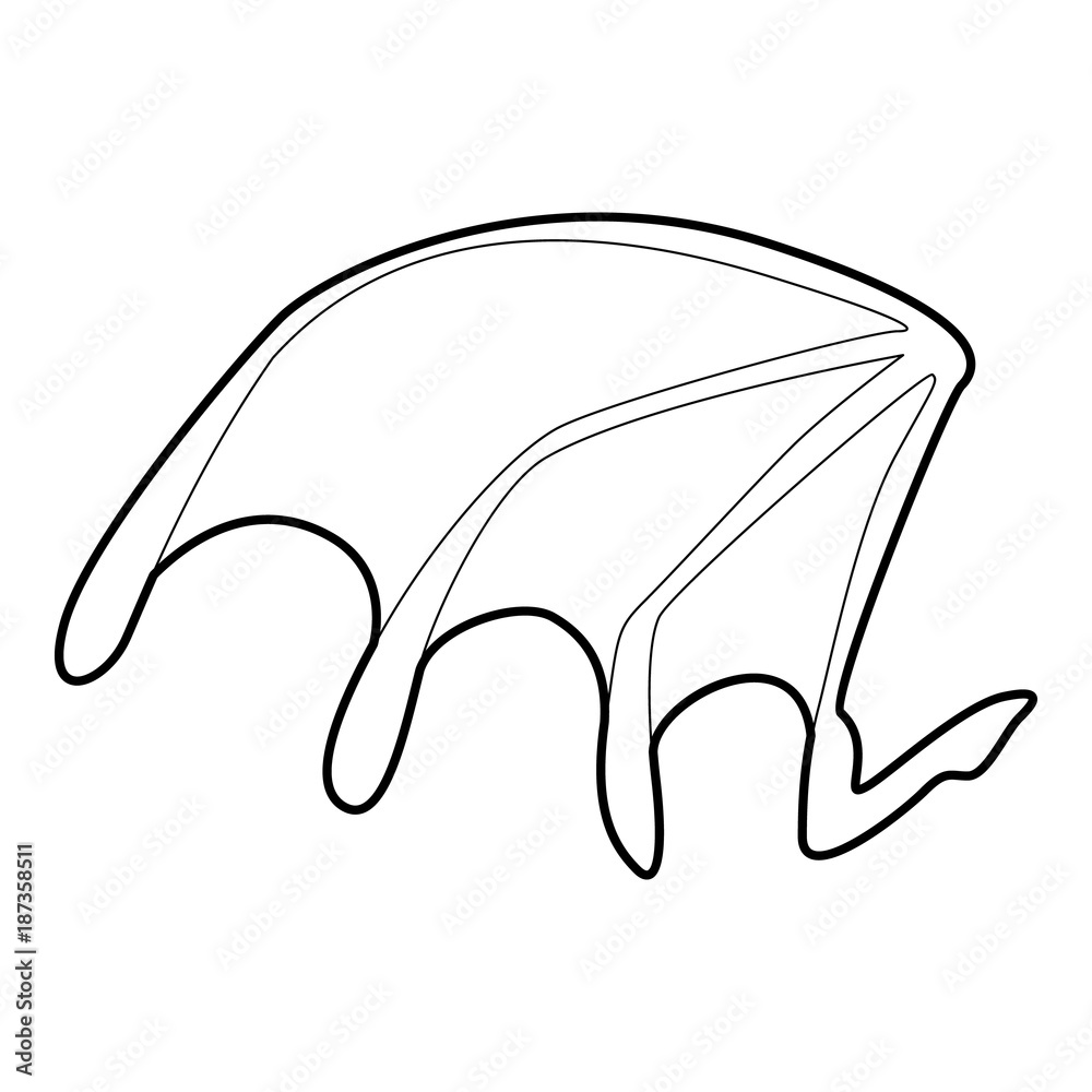 Bat wing icon, outline style Bat wing icon, outline style