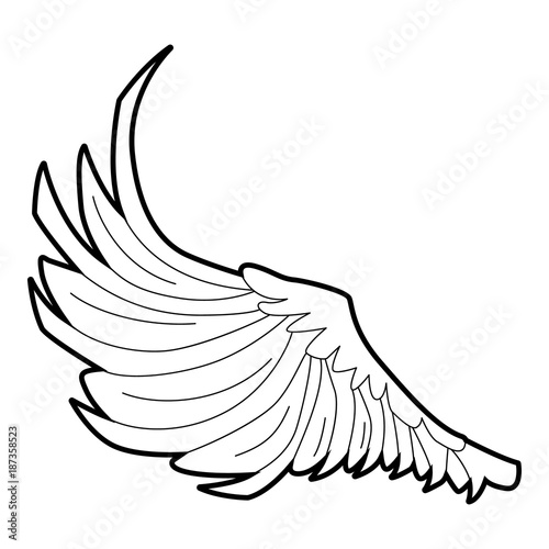 Fototapeta Naklejka Na Ścianę i Meble -  Bird big wing icon, outline style