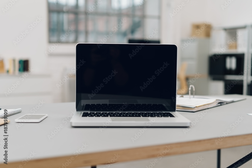 Open laptop with a blank screen Open laptop with a blank screen