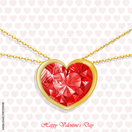 Diamond flower in hearts background