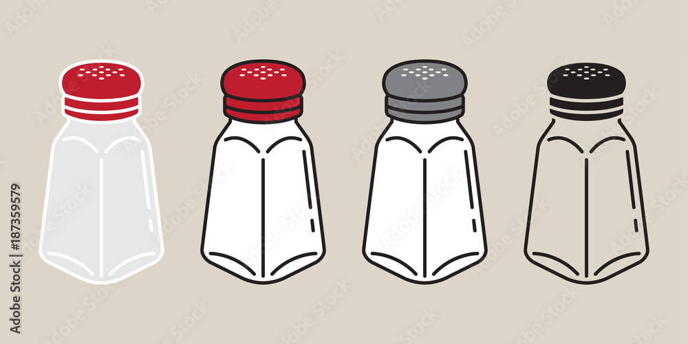 Salt Vector pepper icon logo sugar bottle cartoon illustration Stock ...