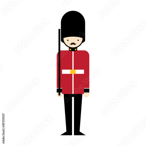 Queen Guard cartoon icon Vector illustration character