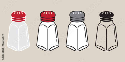 Salt Vector pepper icon logo sugar bottle cartoon illustration