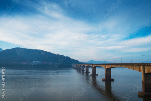 Lao Nippon Bridge in the morning