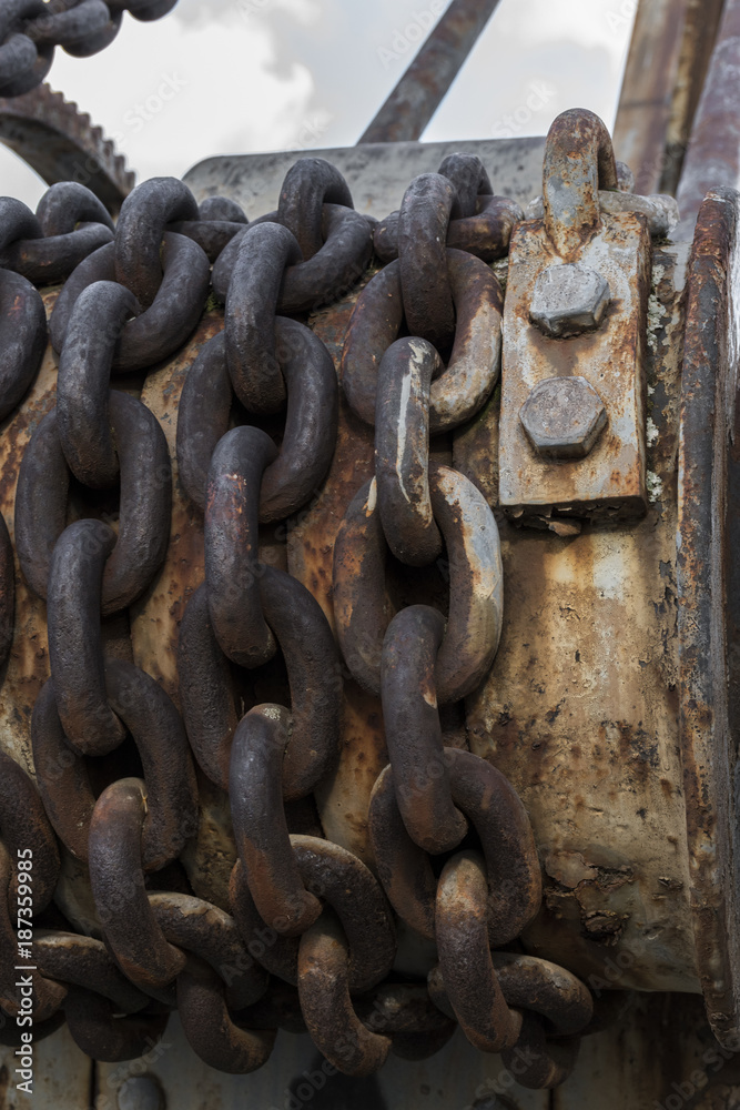 Urbex. Rusty chain of abandoned machinery Urbex. Rusty chain of abandoned machinery
