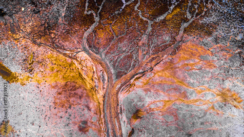 Beautiful abstract aerial photo about a lakebed