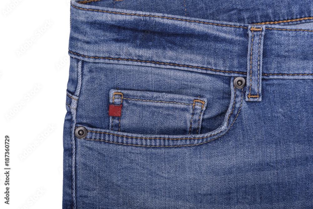 Jeans upper part of the pocket. Jeans upper part of the pocket.