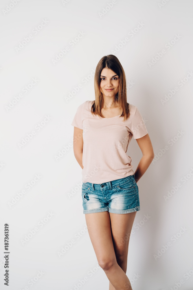 Woman In Shorts Stock Photos and Images - 123RF
