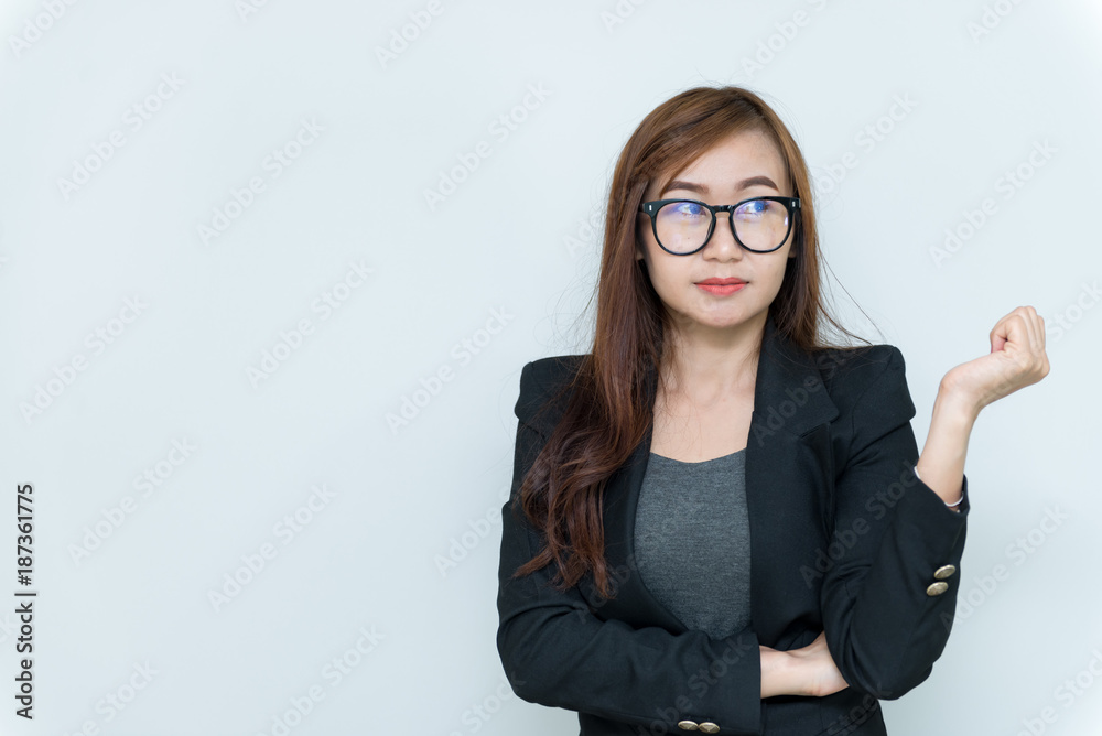 Portrait of beautiful asian businesswoman,Thailand people,secretary young girl,Concept: woman think Portrait of beautiful asian businesswoman,Thailand people,secretary young girl,Concept: woman think