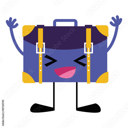 colorful happy backpack kawaii with arms and legs