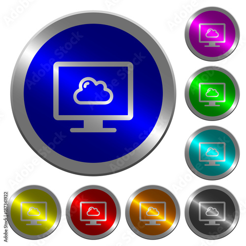 Cloud computing luminous coin-like round color buttons