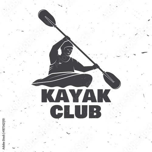 Kayak club. Vector illustration.