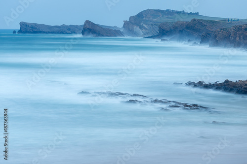 Landscape in the Canallave Beach. Liencres. Cantabria. Spain.