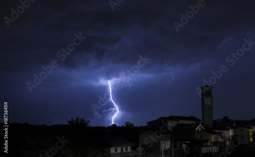 lightning in village