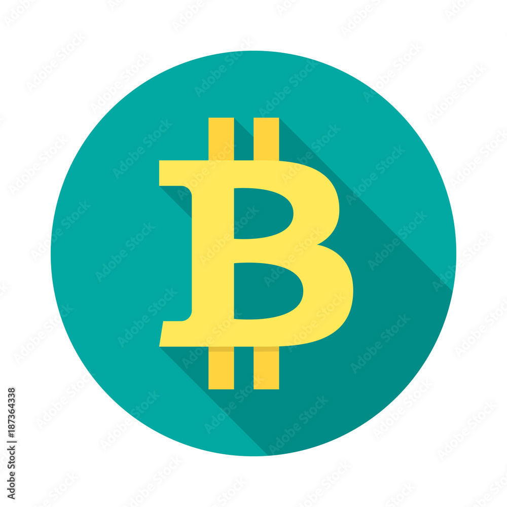 Bitcoin circle icon with long shadow. Flat design style. Crypto currency simple silhouette. Modern, minimalist, round icon in stylish colors. Web site page and mobile app design vector element. Bitcoin circle icon with long shadow. Flat design style. Crypto currency simple silhouette. Modern, minimalist, round icon in stylish colors. Web site page and mobile app design vector element.