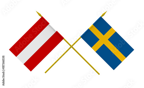 Flags, Austria and Sweden