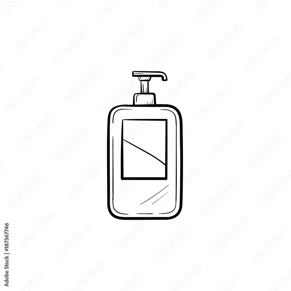Vector hand drawn Shampoo outline doodle icon. Shampoo sketch illustration for print, web, mobile and infographics isolated on white background. Vector hand drawn Shampoo outline doodle icon. Shampoo sketch illustration for print, web, mobile and infographics isolated on white background.