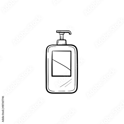 Vector hand drawn Shampoo outline doodle icon. Shampoo sketch illustration for print, web, mobile and infographics isolated on white background.