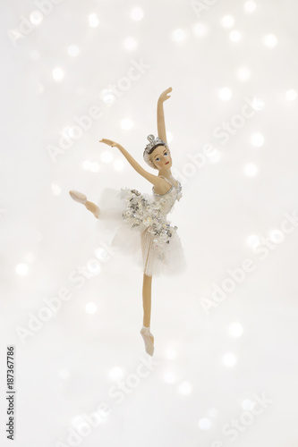 Christmas Toys Ballerina, exquisite toy ballerina in female hands photo