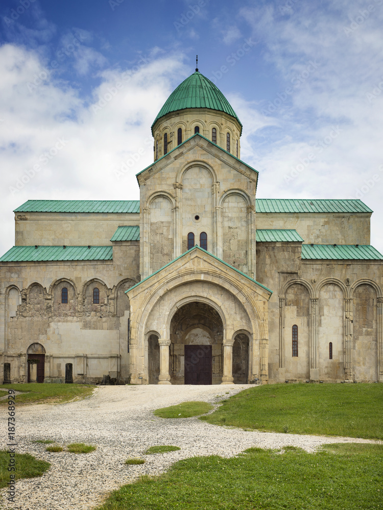 facade of giant cathedral in Georgia
