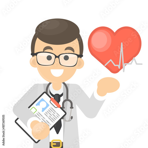 Isolated smiling cardiologist.