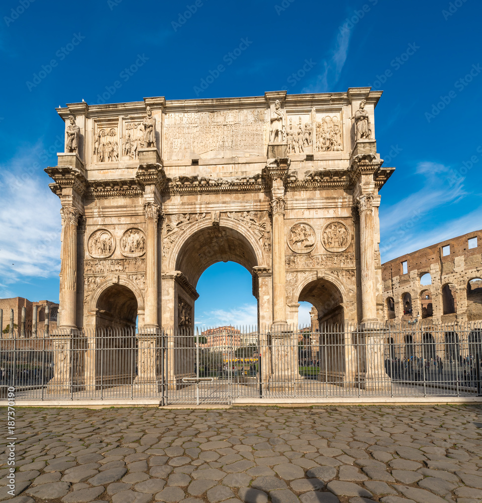 Rome, Coliseum and constantine arch, Italy.