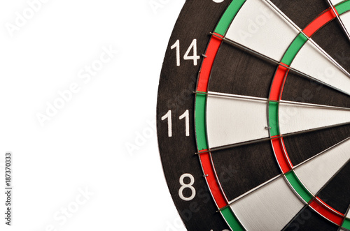 Isolated dart board on a white background
