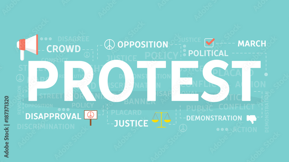 Protest concept illustration. Protest concept illustration.
