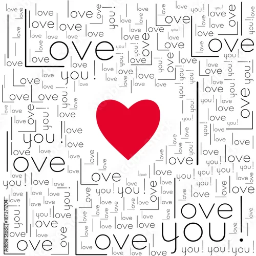 Obraz Love. Valentine's card. I love you. 