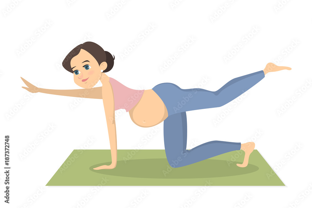 Pregnant woman exercising. Pregnant woman exercising.