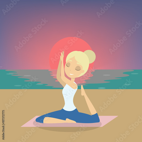 Yoga at the beach. © inspiring.team