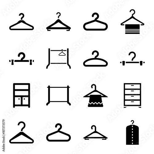 Closet icons. set of 16 editable filled closet icons