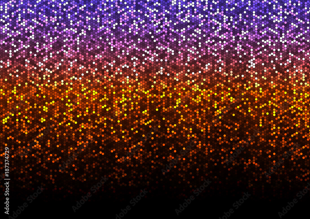 Abstract mosaic of hexagons. A pattern of geometric halftones.
