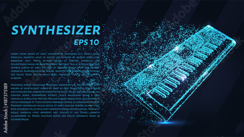 The synthesizer of the particles. The synthesizer consists of circles and points. Vector illustration.