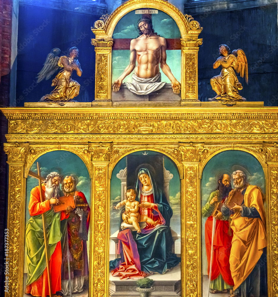 Vivarini Madonna Child Saints Painting Santa Maria Gloriosa de Frari Church Venice Italy